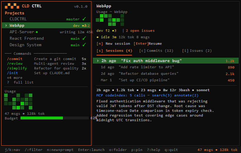 CLD CTRL — Mission Control for Claude Code